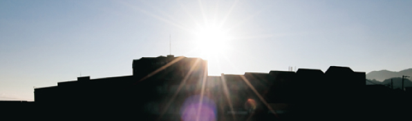 The office building in the silhouette