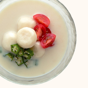 Rice Dumpling Miso Soup with Soymilk