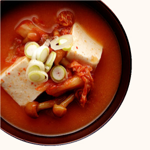 Nameko Mushroom and Kimchi Miso Soup