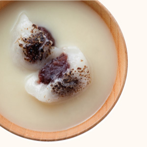 Adzuki-Bean Rice Cake White Miso Soup