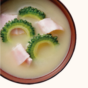 Bitter Gourd and<br>Bacon Miso Soup