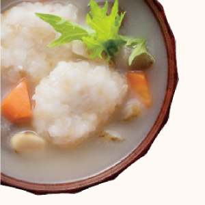 Brown Rice Dumpling Miso Soup