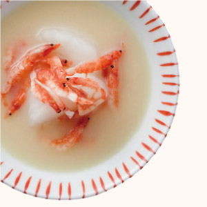 Turnip and Sakura Shrimp Miso Soup