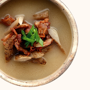 Crispy Pork and Burdock Miso Soup