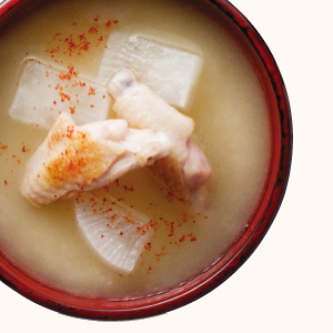 Chicken Wing and Daikon Radish Miso Soup