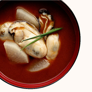 Oyster and Daikon Radish Miso Soup