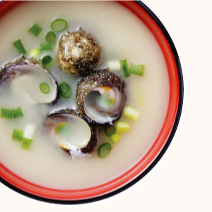 Sea Snail and Green Onion Miso Soup