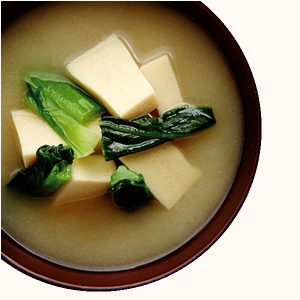 Freeze-dried Tofu and Japanese Mustard Spinach Miso Soup