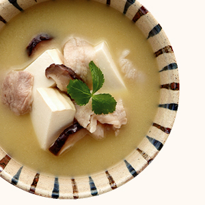 Tofu, Pork and Fresh Shiitake Miso Soup