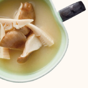 Giant Timber Bamboo Shoot and Abalone Mushroom Miso Soup