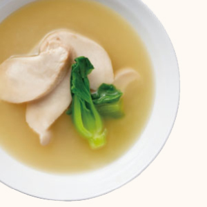 Yukireitake Mushroom(Abalone Mushroom) and Miniature Bok Choy Miso Soup