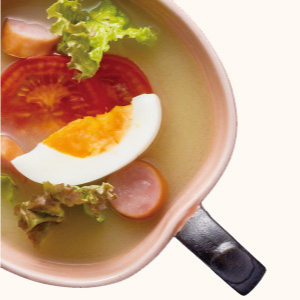 Fruit Tomato and Red Leaf Lettuce Miso Soup