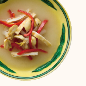 Peanut Sprout and Red Bell Pepper Miso Soup