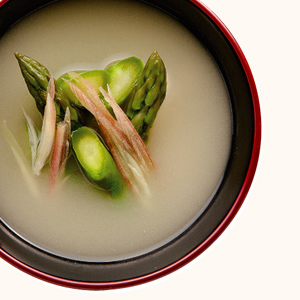 Asparagus and Japanese Ginger Miso Soup