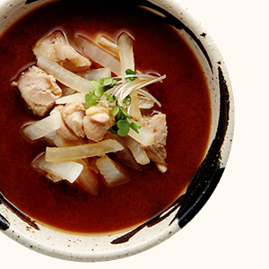 Daikon Radish and Chicken Red Miso Soup