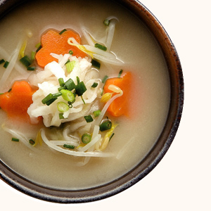 Dried Daikon Strip and Bean Sprout Miso Soup